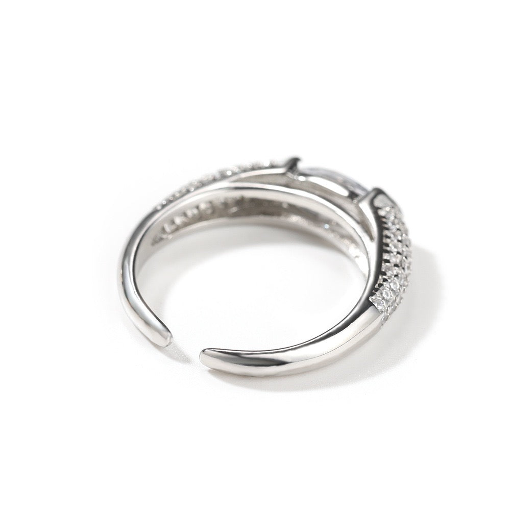 Hip hop jewelry marquise ring-Silver