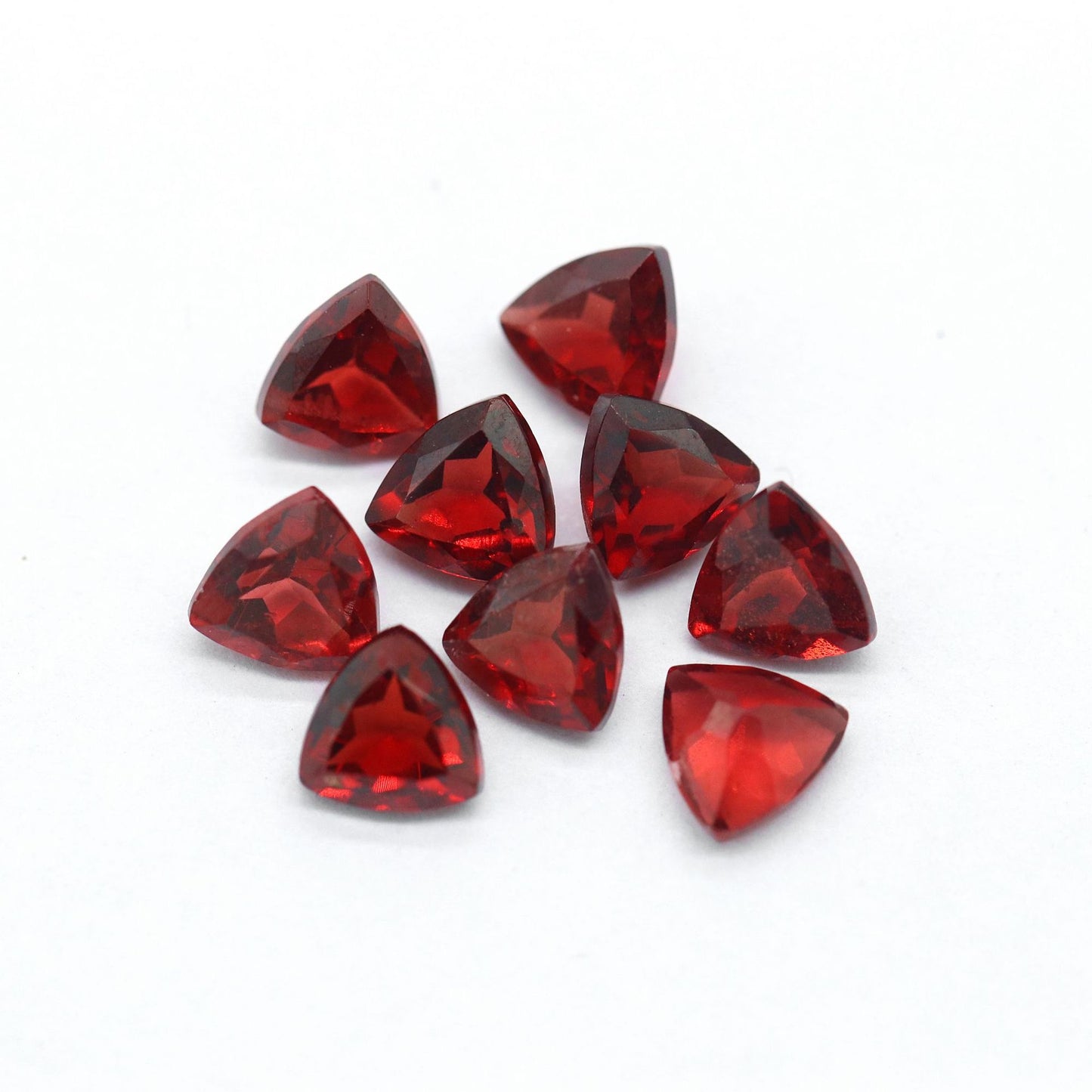 Natural garnet faceted  triangle shaped-Price to be negotiate