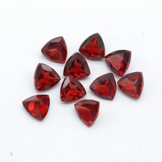 Natural garnet faceted  triangle shaped-Price to be negotiate