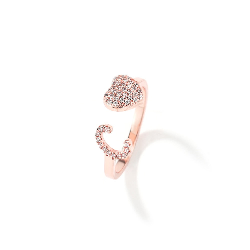 Hip hop jewelry 26 letter ring-Rose gold