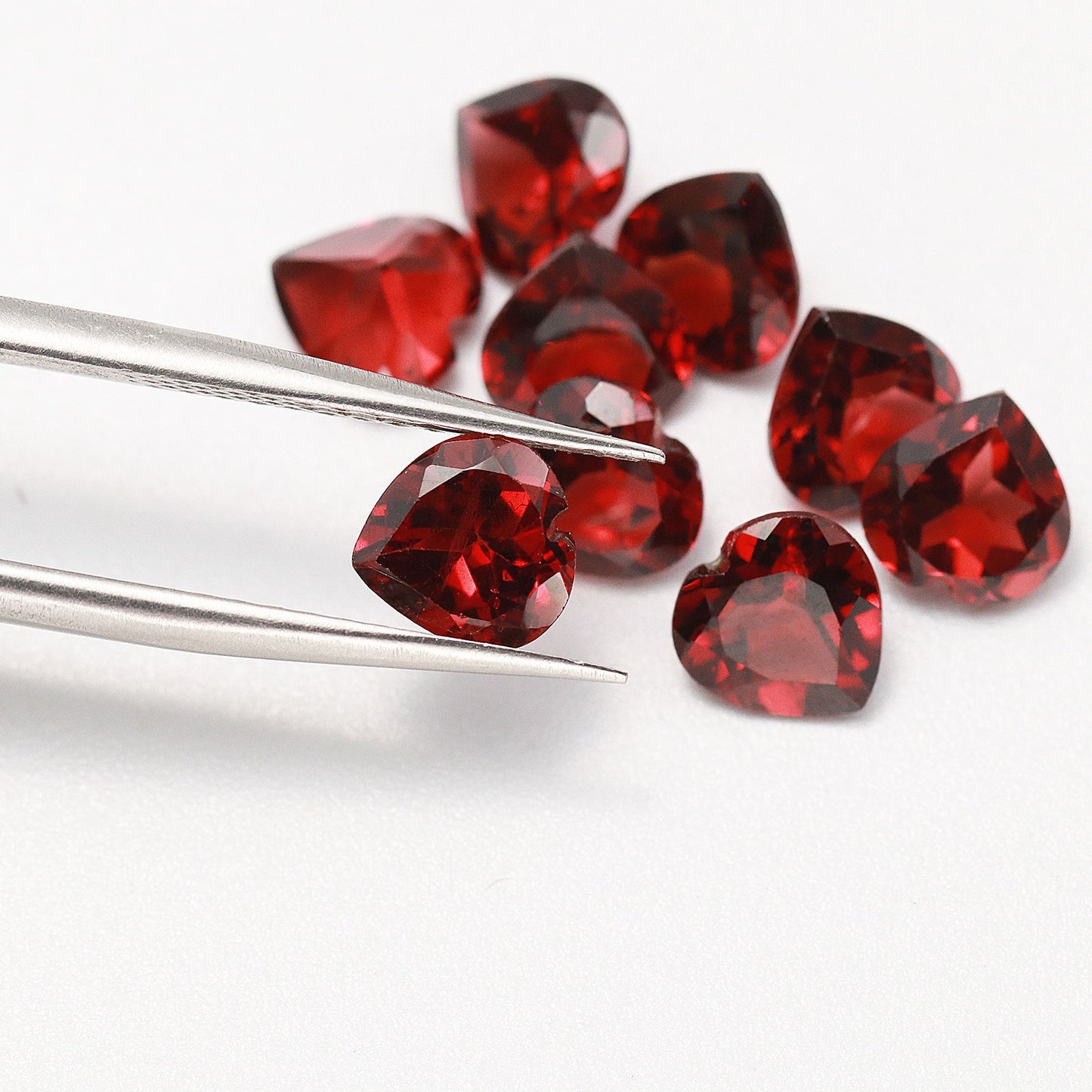 Natural garnet faceted heart-shaped-Price to be negotiate