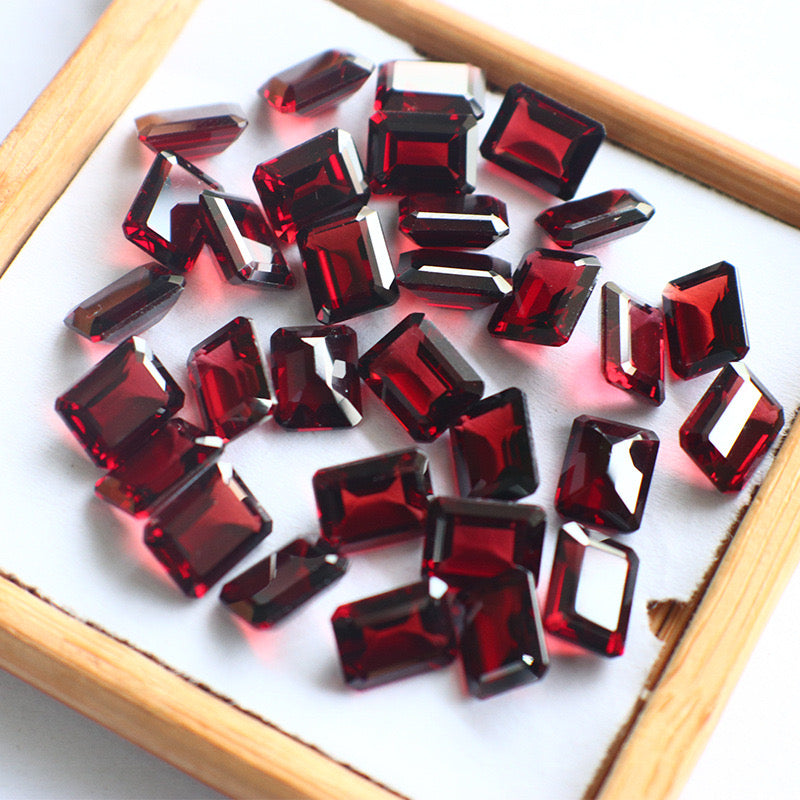 Natural garnet faceted rectangular shaped-Price to be negotiate