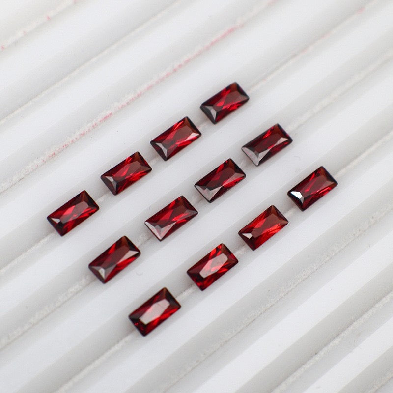 Natural garnet faceted rectangular shaped-Price to be negotiate