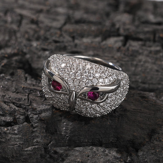 Hip Hop jewelry Owl ring-Silver