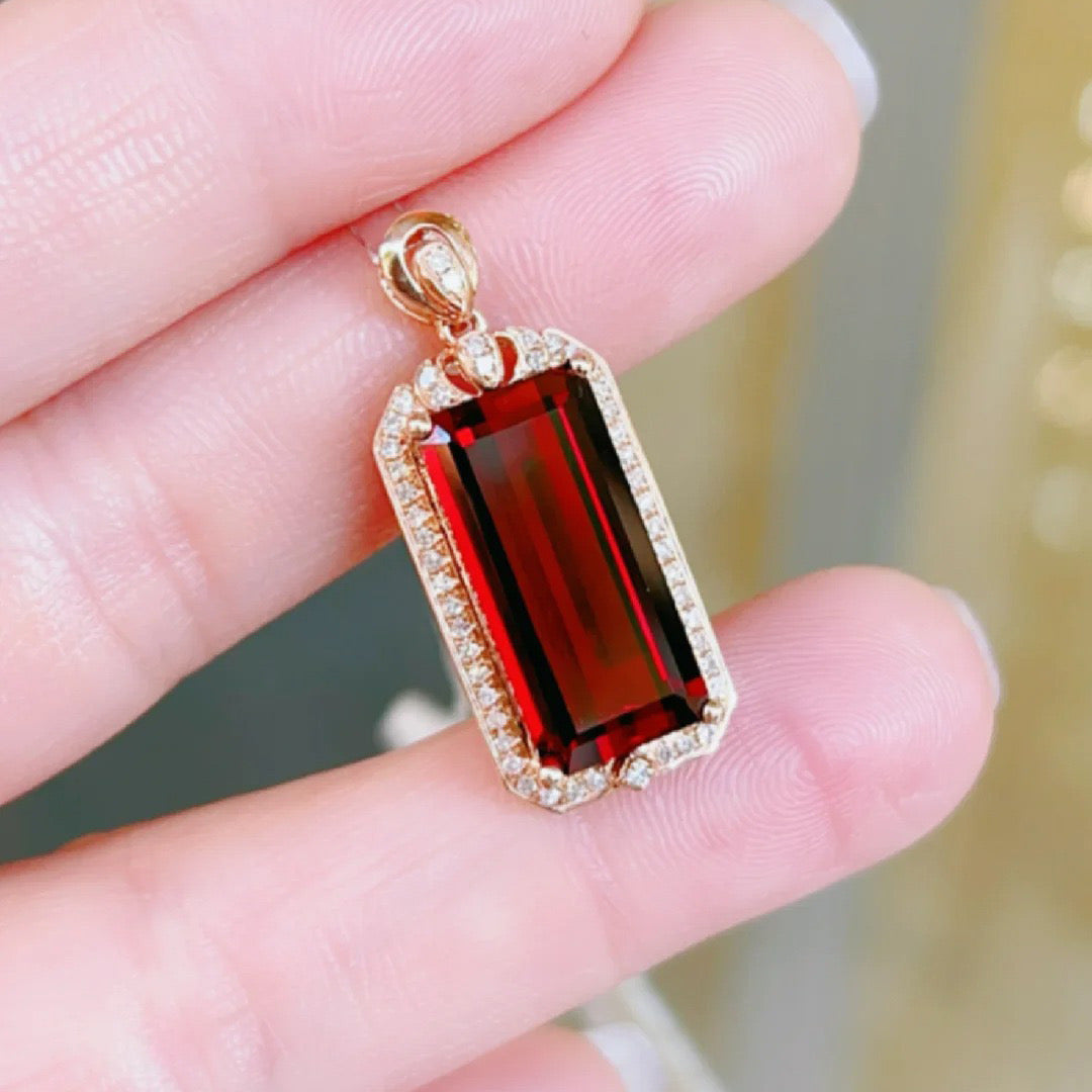 Natural garnet faceted rectangular shaped-Price to be negotiate