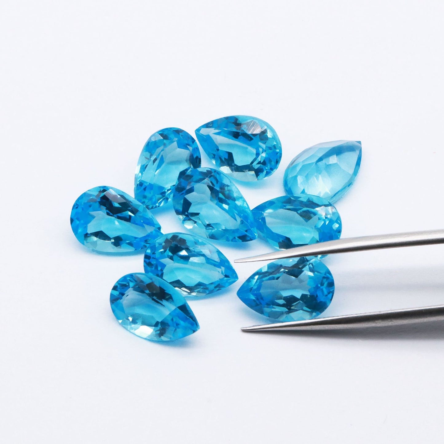 Natural Swiss blue topaz teardrop -Price to be negotiate