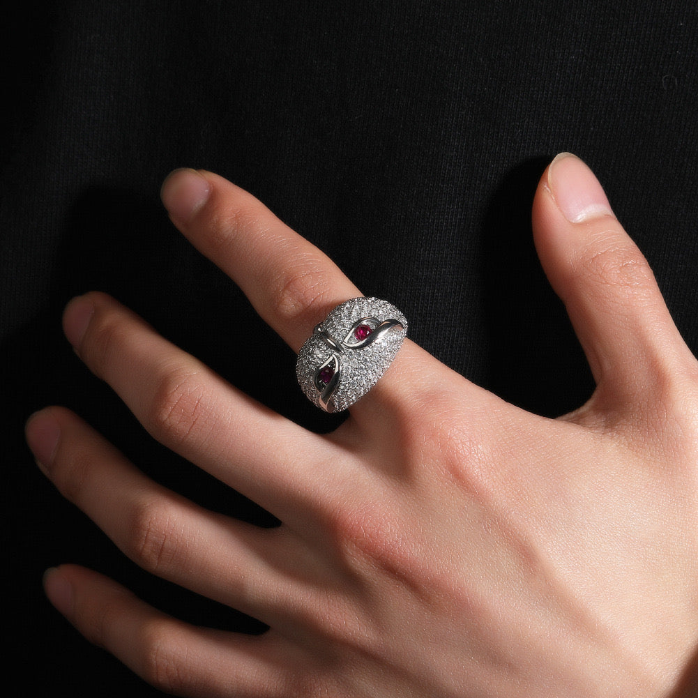 Hip Hop jewelry Owl ring-Silver