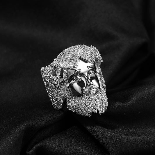 Hip hop jewelry portrait  ring-Silver