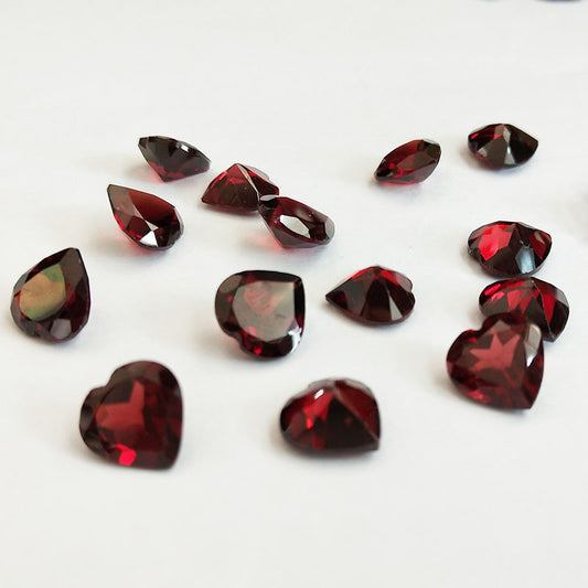 Natural garnet faceted heart shaped-Price to be negotiate