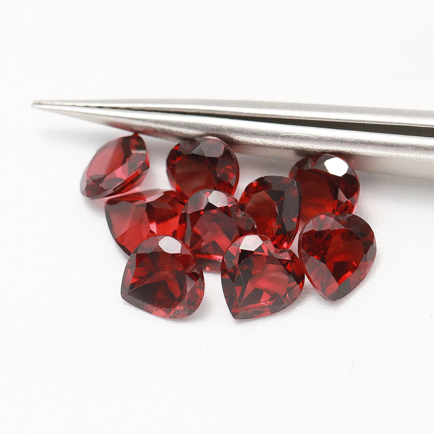 Natural garnet faceted heart-shaped-Price to be negotiate