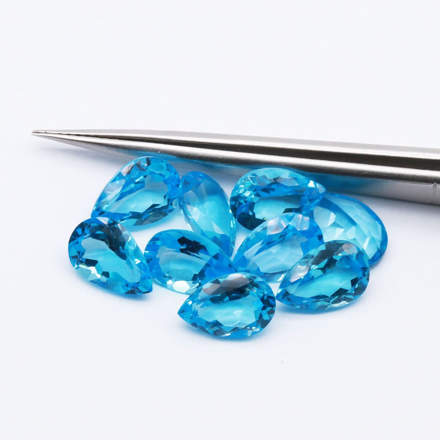 Natural Swiss blue topaz teardrop -Price to be negotiate