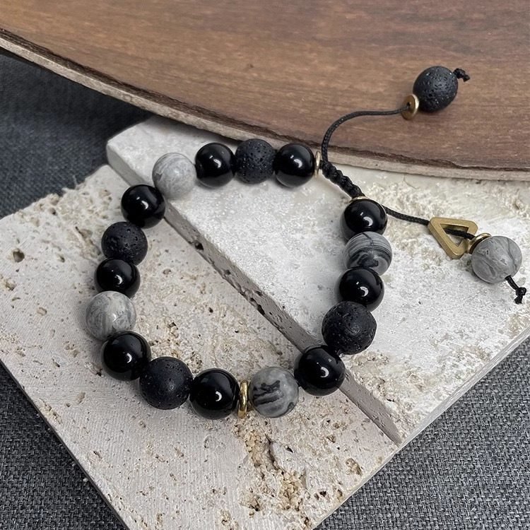 Lava Stone Beaded Bracelet - 图片 2