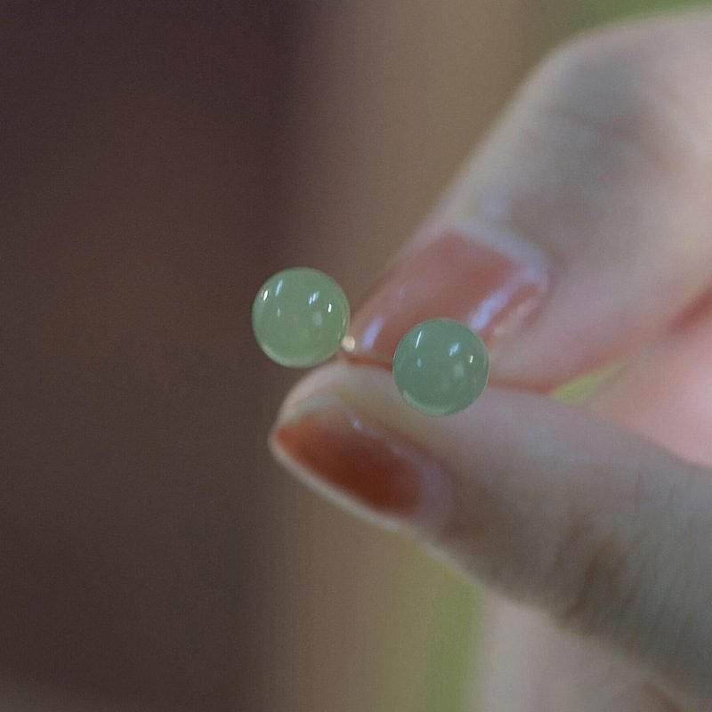 Jade-Inspired Stud Earrings