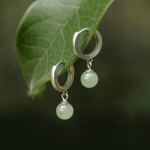 Jade Green Hoop Earrings