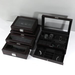 Fiber PU Leather Watch Box